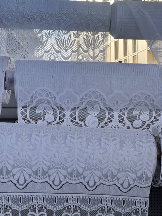 Cortinas de encaje estores blancas