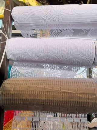 Cortinas de encaje estores blancas