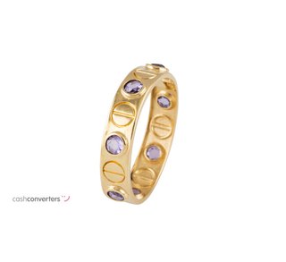 anillo oro 18k con piedra con amatista