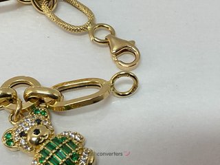 pulsera oro 18k con piedra con circonita