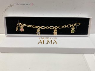 pulsera oro 18k con piedra con circonita
