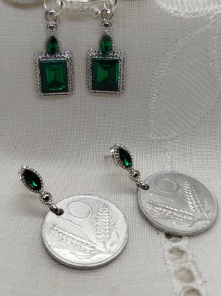 Bracciale e orecchini monete vintage