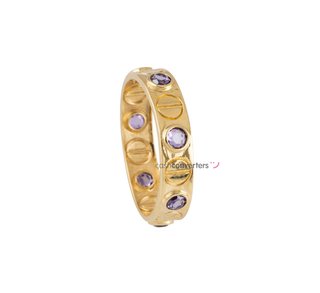 anillo oro 18k con piedra con amatista