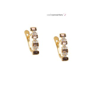 pendientes oro 18k con piedra con circonita