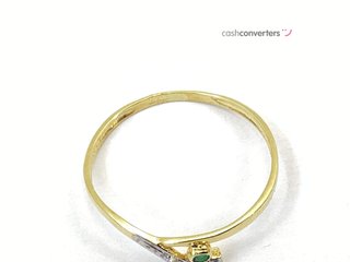 anillo oro 18k con piedra con circonita