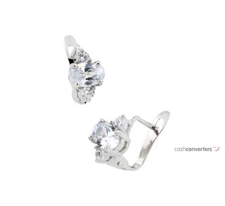 pendientes oro 18k con piedra con circonita