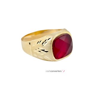 sello oro 18k con piedra con circonita t. 24 (20,38 mm)
