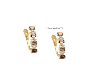 pendientes oro 18k con piedra con circonita