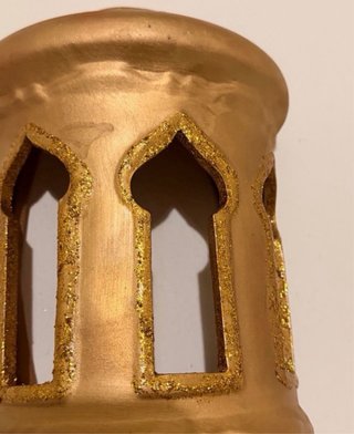 Aplique árabe terracota dorado hecho a mano