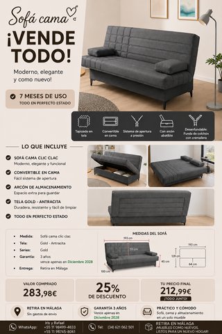 Sofá Cama Clic-Clac con Arcón