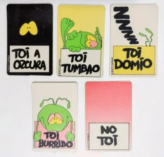 LOTE 5 ANTIGUOS CROMOS BOLLY -TOIS AÑOS 80