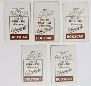LOTE 5 ANTIGUOS CROMOS BOLLY -TOIS AÑOS 80