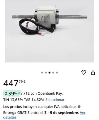 Motor Ventilador Hisense Evaporador Unidad Interio