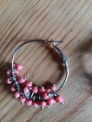Pendientes Aro Vintage Rosas y Plateados