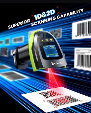 EYOYO EY‑046 Escáner Cod Barras 1D 2D QR BT 2.4G