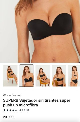 2 Sujetadores WS 90B Super Push Up Beige y Negro