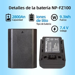 YUEFANSEN NP‑FZ100 BATERIA 2280mAh cargador BC‑QZ1