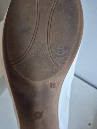 Bailarinas piel blancas lazo manoletinas numero 39
