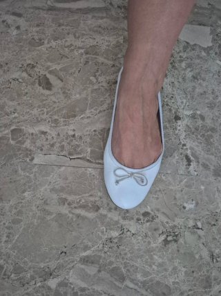 Bailarinas piel blancas lazo manoletinas numero 39
