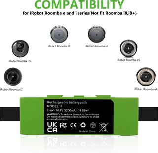SLODA Batería 5200mAh 14.4V Roomba i e Series