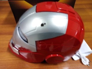 2 CASCHI ARGENTO MARVEL IRON MAN MK5 APERTURA MOTO