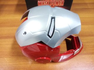 2 CASCHI ARGENTO MARVEL IRON MAN MK5 APERTURA MOTO