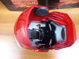 2 CASCHI ARGENTO MARVEL IRON MAN MK5 APERTURA MOTO