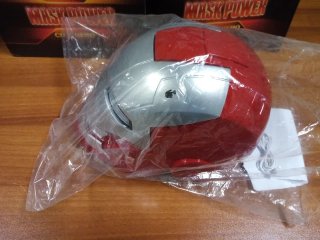 2 CASCHI ARGENTO MARVEL IRON MAN MK5 APERTURA MOTO