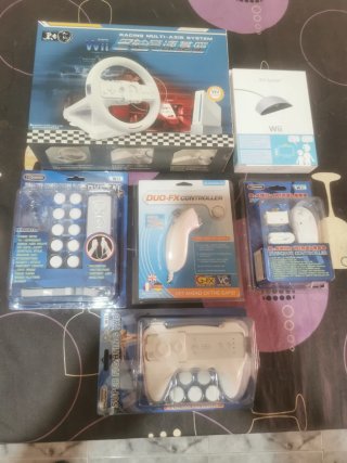 Lote Accesorios Nintendo Wii: Volante, Mandos