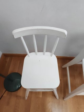 3 Sillas de Madera Blancas para Niños