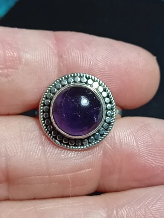 Anillo Plata Ley Amatista Morada