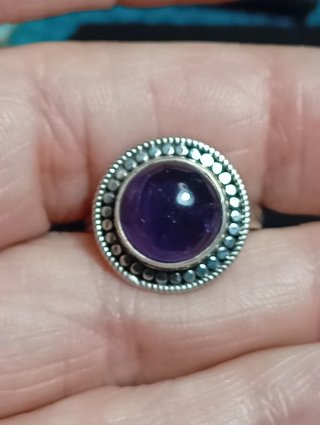 Anillo Plata Ley Amatista Morada
