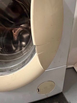 Lavadora Samsung 5kg blanco y beige