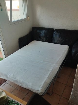 Sofá Cama Piel Negro