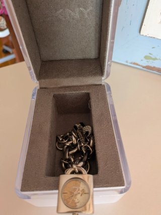 Pulsera DKNY con charms y reloj vintage