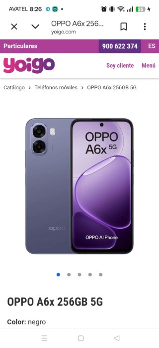 OPPO A6x 256GB 5G Nero