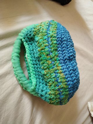 Pochette uncinetto verde/azzurra