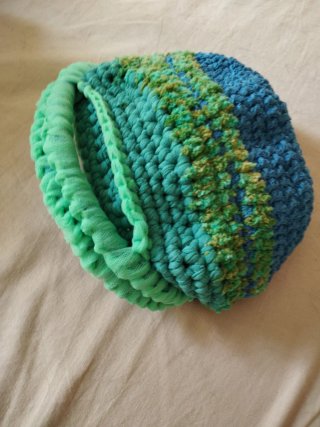 Pochette uncinetto verde/azzurra