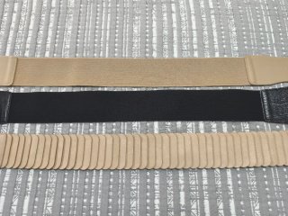 3 cinturones elásticos mujer beige y negro