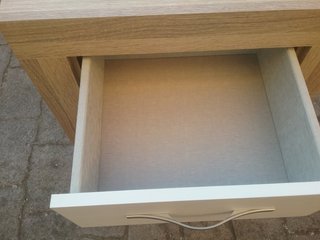 2 Mesitas de Noche Madera y Blanco,hay medidas