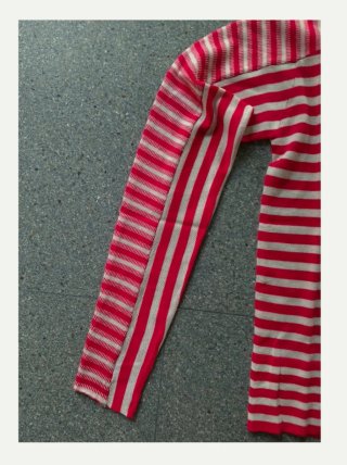 Jersey de lana a rayas rojo y blanco