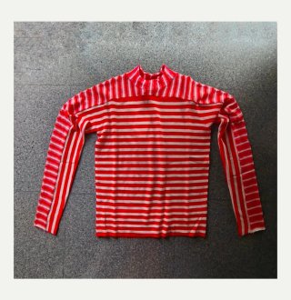 Jersey de lana a rayas rojo y blanco