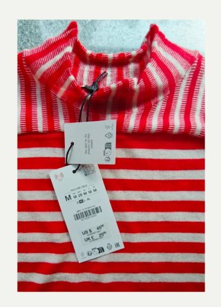 Jersey de lana a rayas rojo y blanco