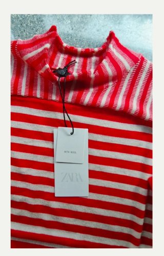 Jersey de lana a rayas rojo y blanco