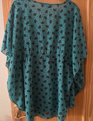 Blusón turquesa estampado mujer talla XL