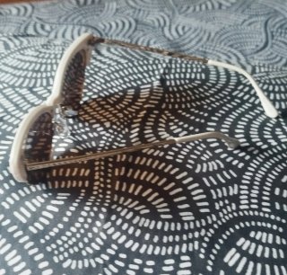 Gafas de sol retro Cat-Eye Blanco/Dorado