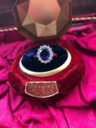 Anillo Plata Piedra Azul Ovalada