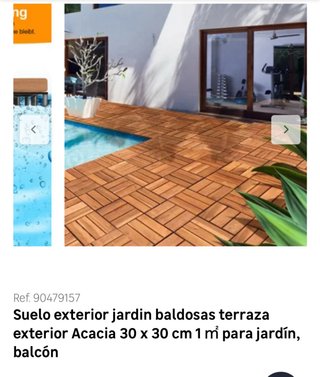 Baldosas de madera acacia (Leroy Merlin)