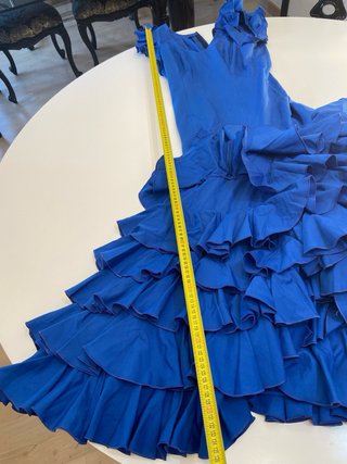 245 Traje de flamenca azul volantes