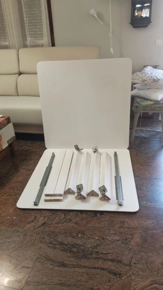 Mesa libro o extensible de  madera blanca